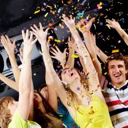 Party with confetti
